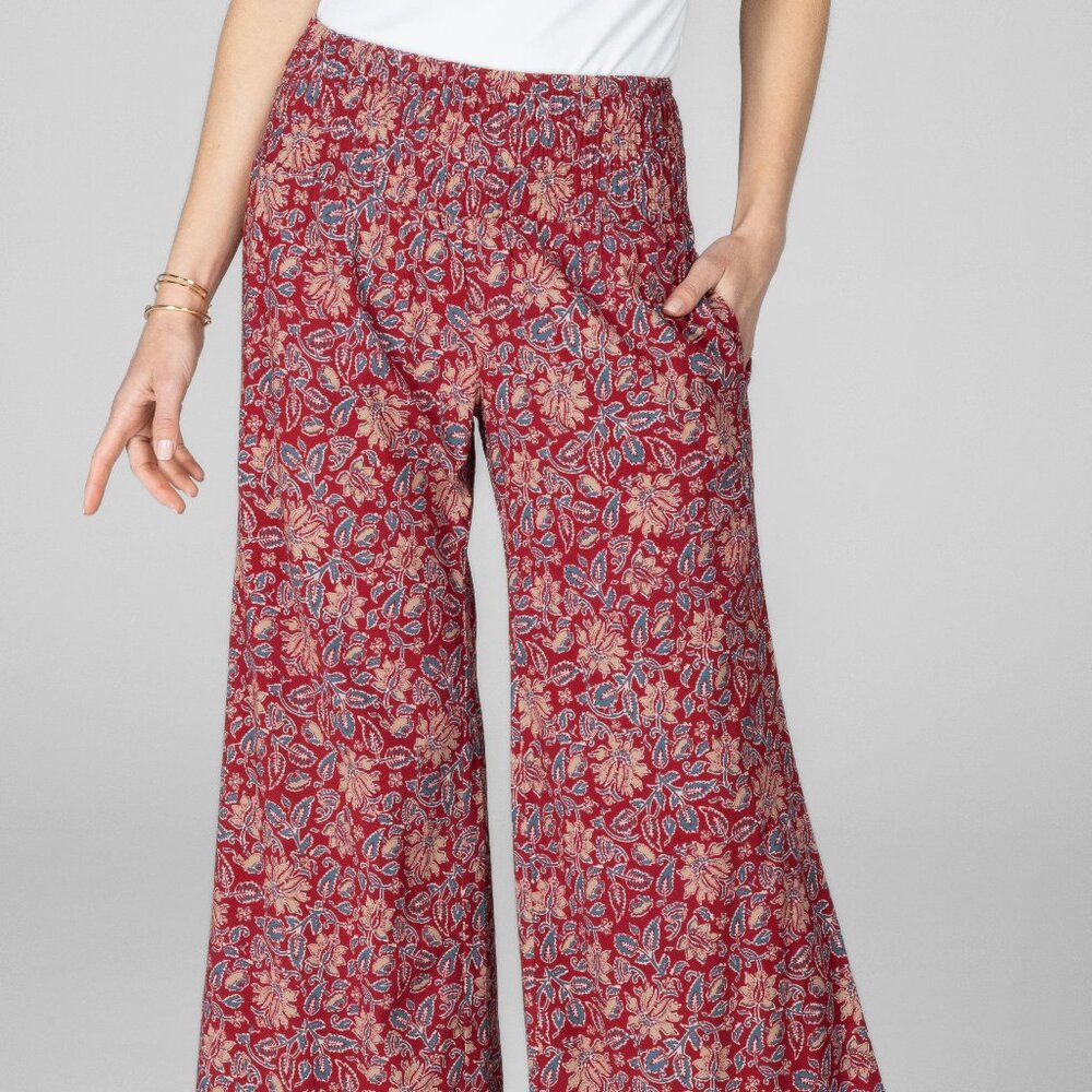 Printed Portofino Ankle Resort Pant: Red Motif